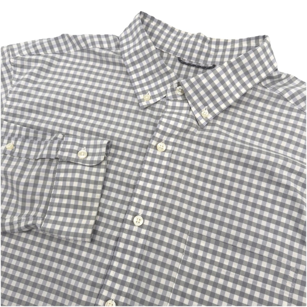 Vineyard‎ Vines Shirt Mens XL Gray Gingham OTG Performance Lightweight brrr